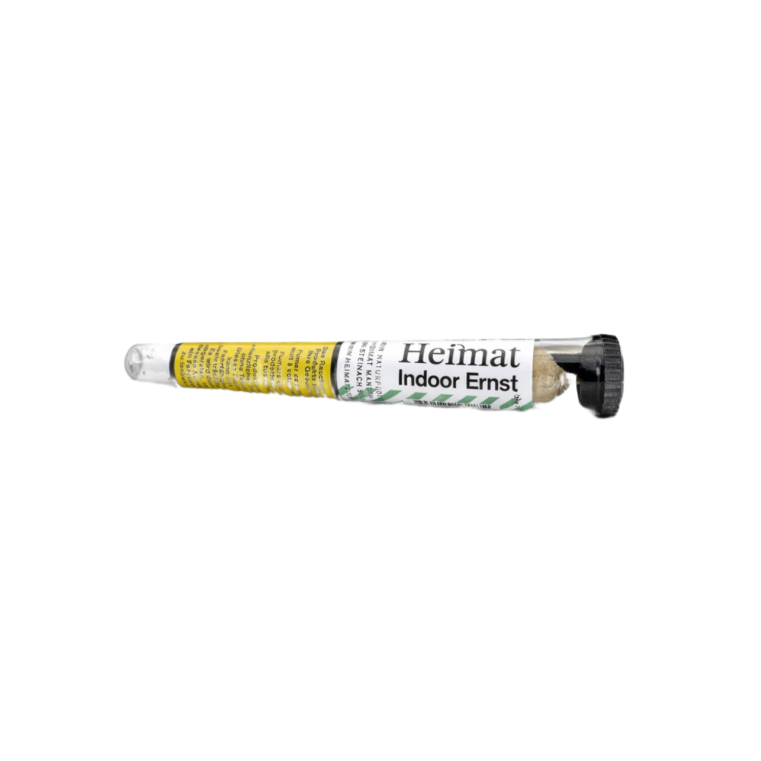 CBD Joint Ernst Indoor – Schweizer CBD Pre-Roll von Heimat in transparenter Tube, Cannabis Cone mit Heimat-Logo auf Filter