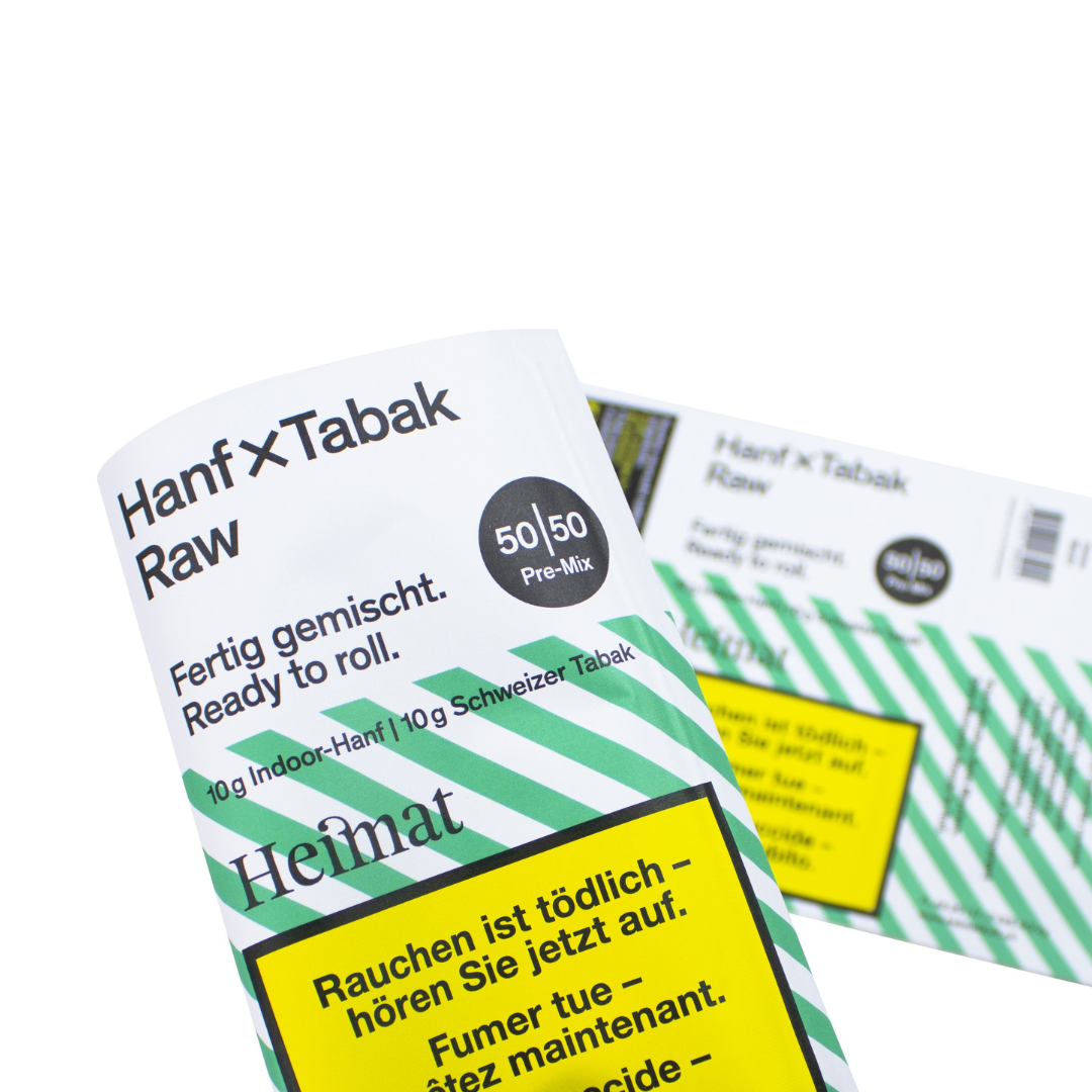 Hanf x Tabak Raw Ernst - 50|50 Pre-Mix Beutel mit grünen Streifen, 20g, Swiss Made