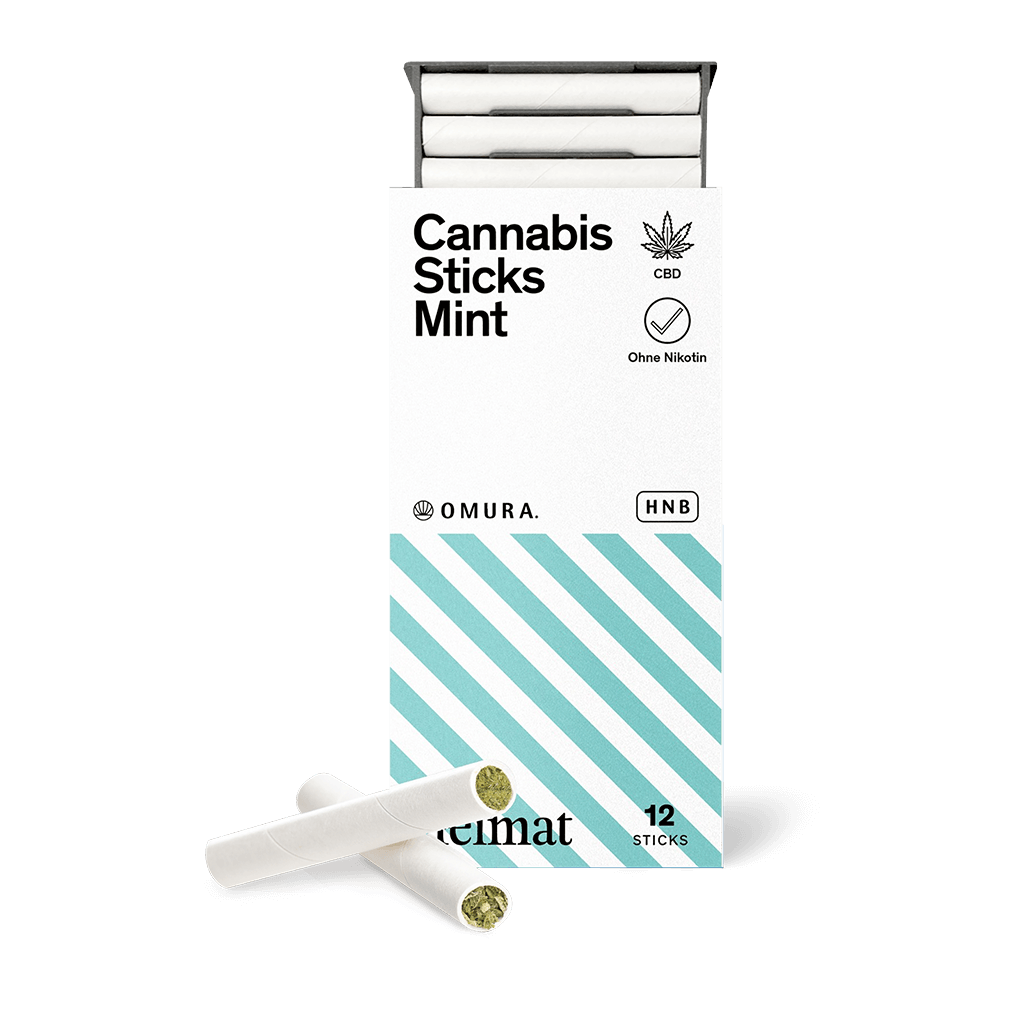 Heimat Cannabis Sticks mit CBD-Hanf und Minze. Heat-not-Burn.