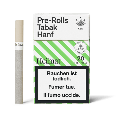 Heimat Pre-Rolls Tabak Hanf, 100% Schweizer Tabak und Hanfblüten